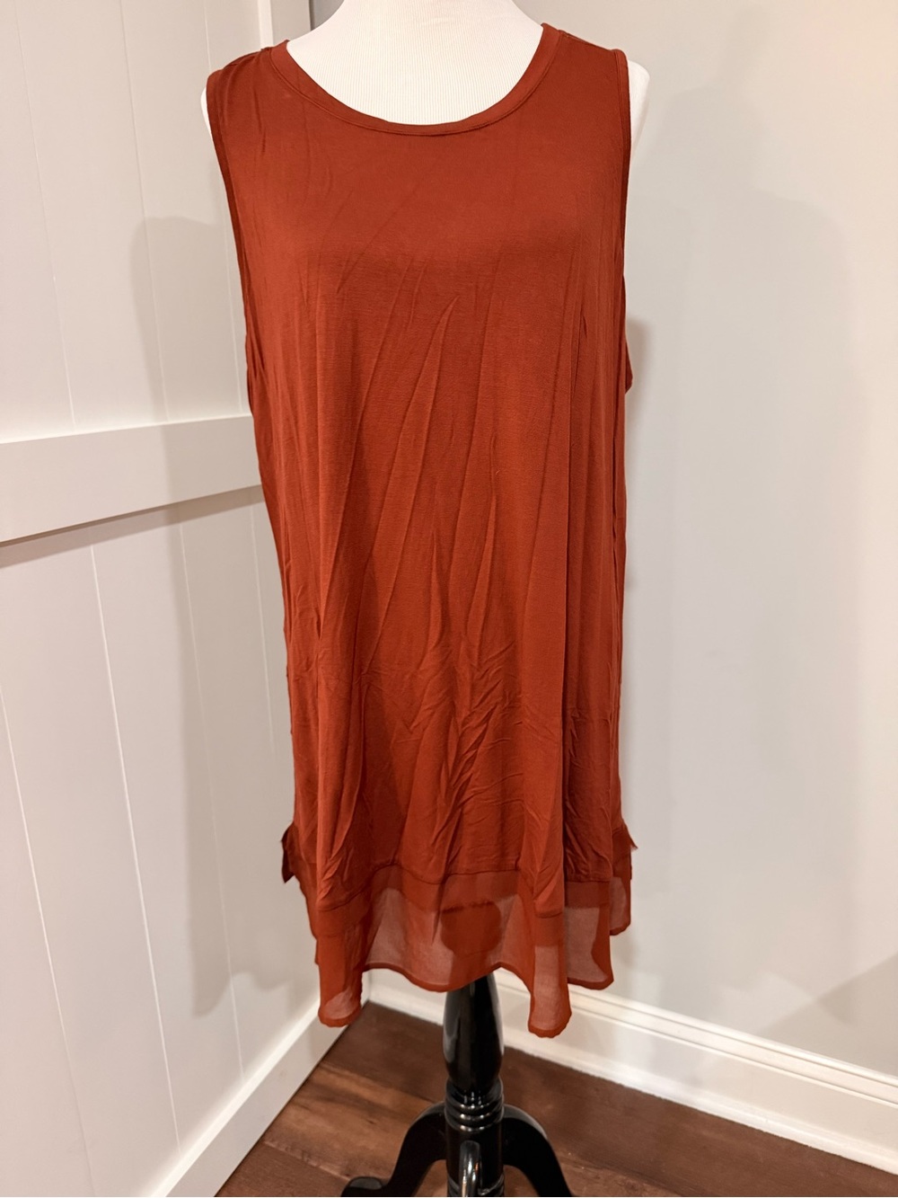 Sleeveless Rust Shift Dress - Brand Unknown